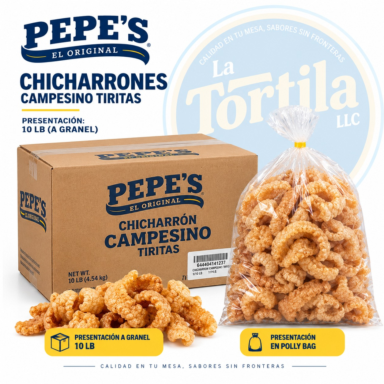 PEPES CHICHARRON LISTO TIRITAS 10 LB