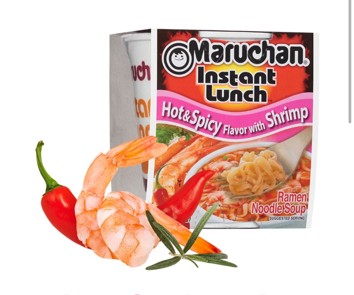 MARUCHAN HOT SPICY SHRIMP  1/12PK