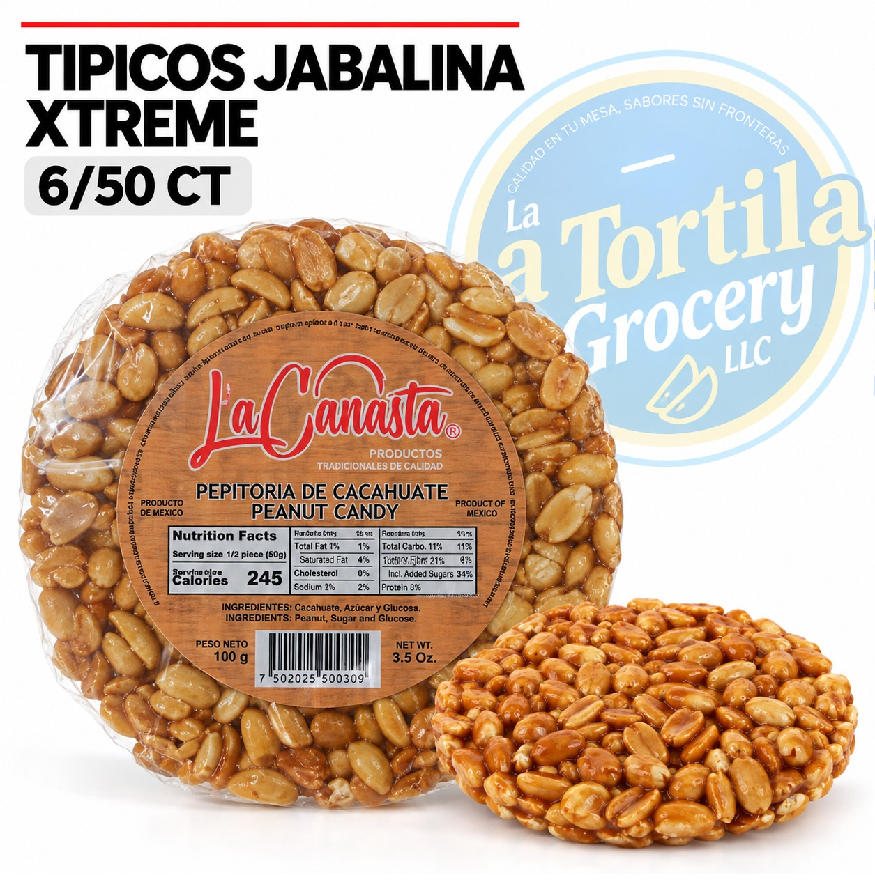 LA CANASTA CACAHUATE PALANQUETA 24/3.5 OZ