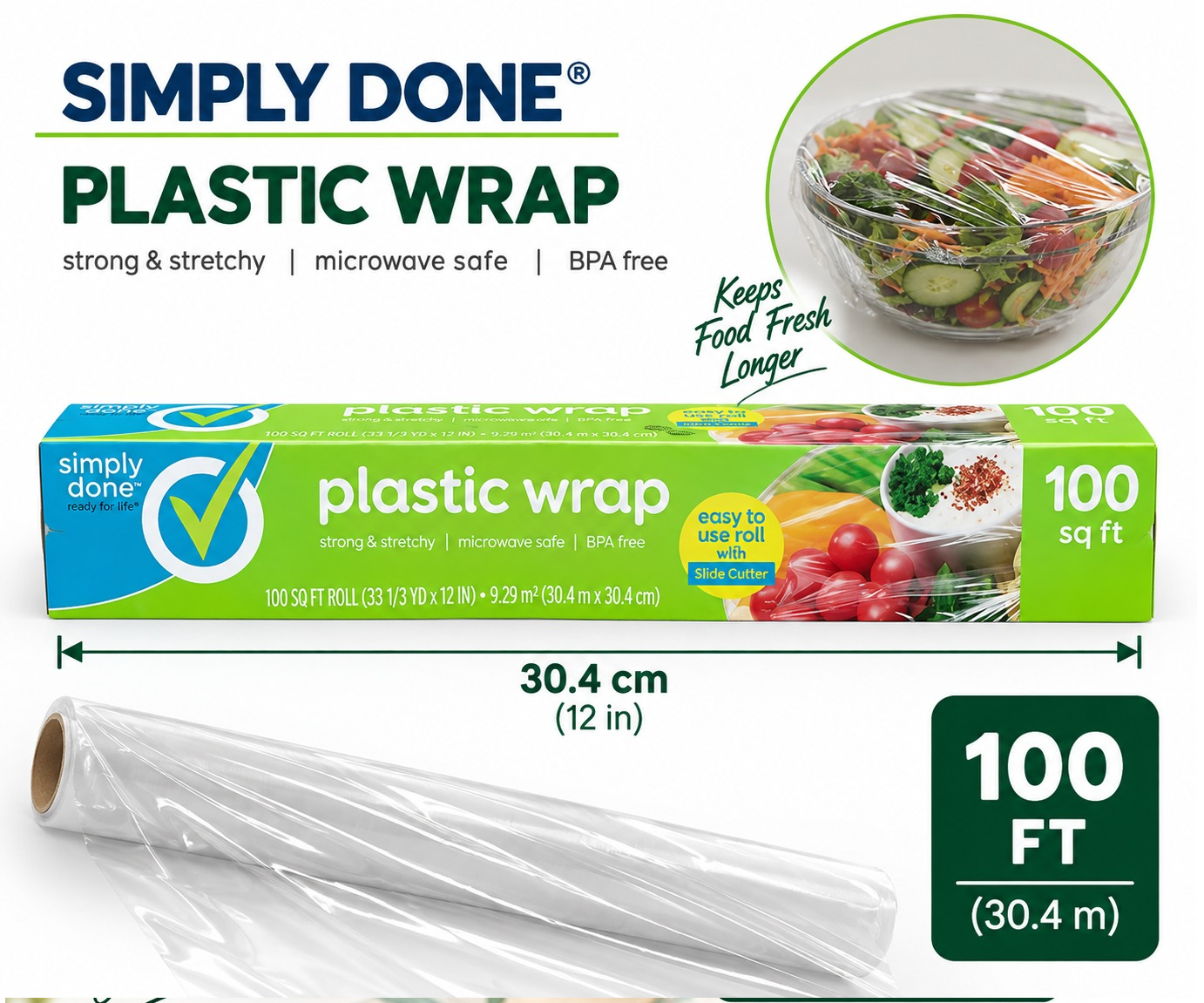 SIMPLY DONE PLASTIC WRAP 12/100FT