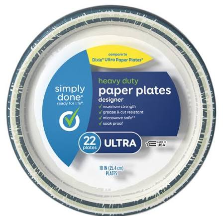 SIMPLY DONE DESIGNER PLATES 10 12/22CT
