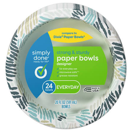 SIMPLY DONE PAPER BOWL 20OZ 12/24CT