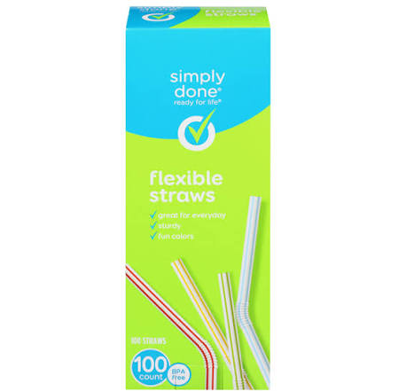 SIMPLY DONE FLEXIBLE STRAWS 12/100CT