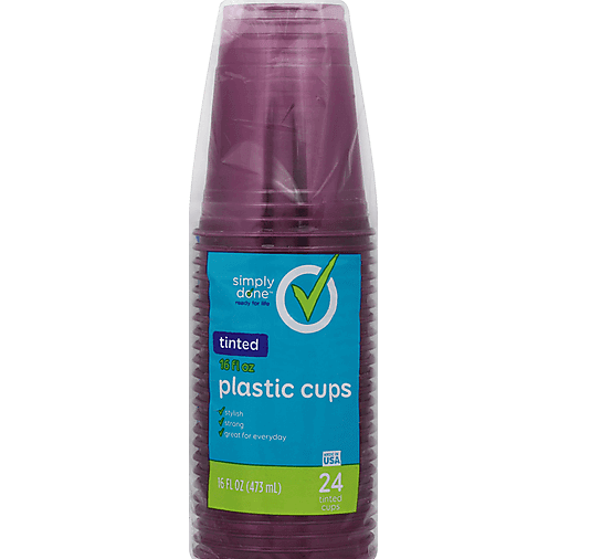 SIMPLY DONE PLASTIC CUPS TINTED 16OZ