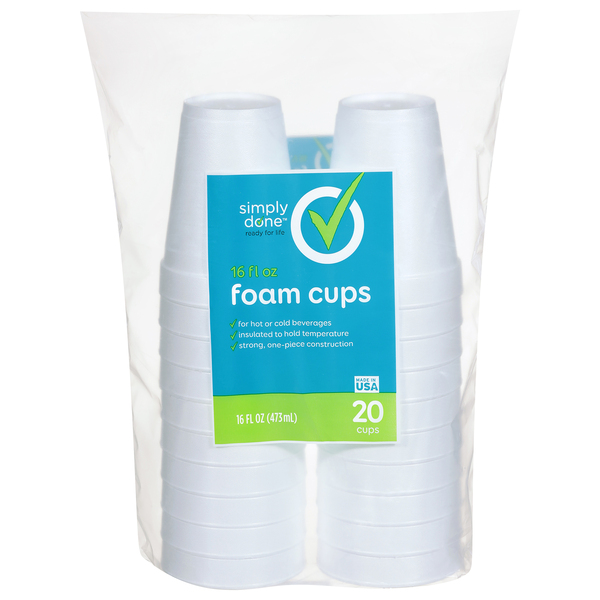 SIMPLY DONE FOAM CUPS 16OZ 12/20CT
