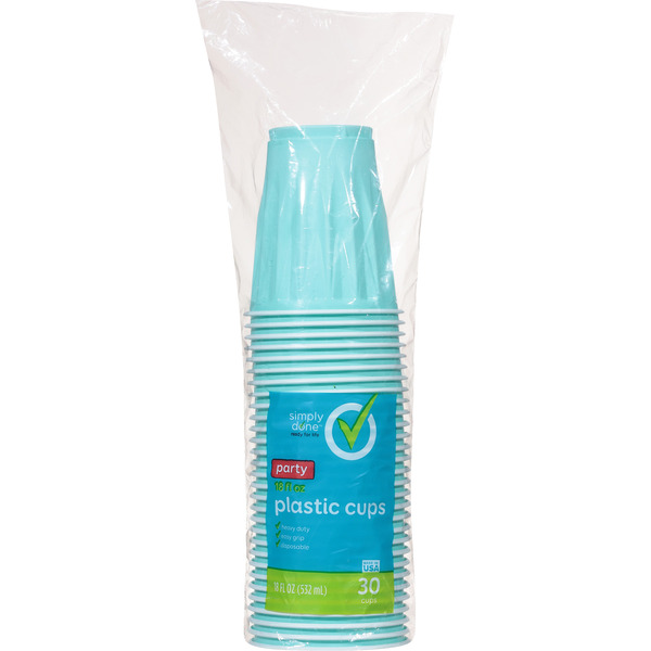 SIMPLY DONE PLASTIC CUPS BLUE 18OZ