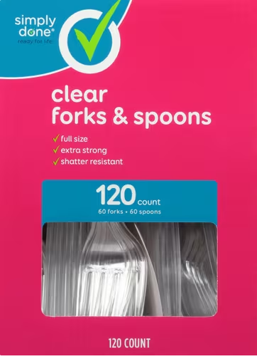 SIMPLY DONE CLEAR FORK / SPOON 6/120CT