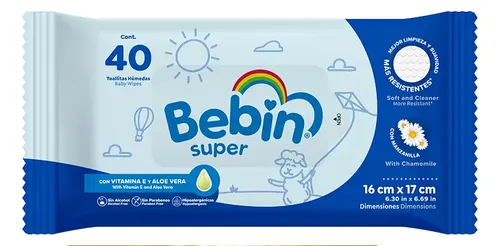 BEBIN SUPER BABY WIPES 1/40 CT CJ (UND)