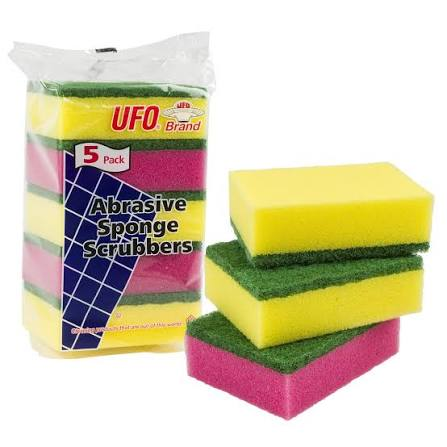 UFO SPOONGE SCRUBBERS 1/5 PK (UND)