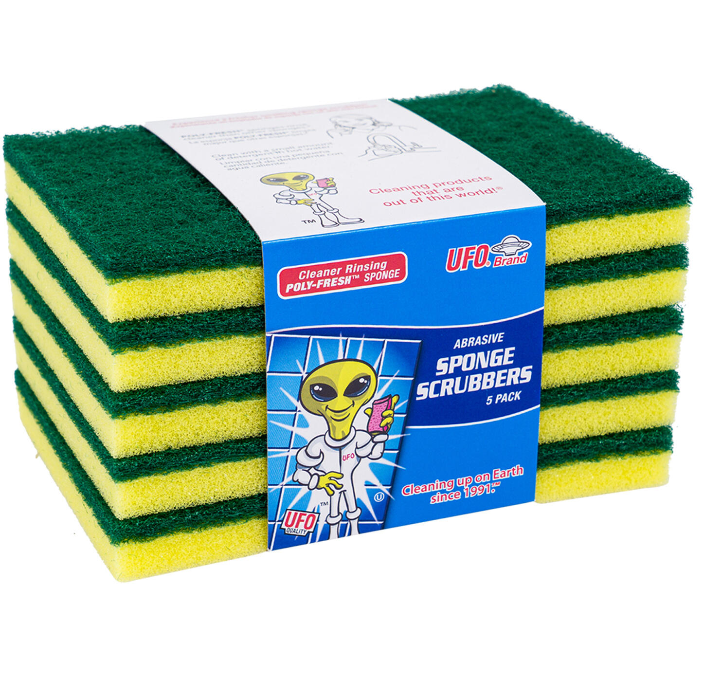 UFO ALL PURPOSE SPONGE 1/4 PK IRR (UND)