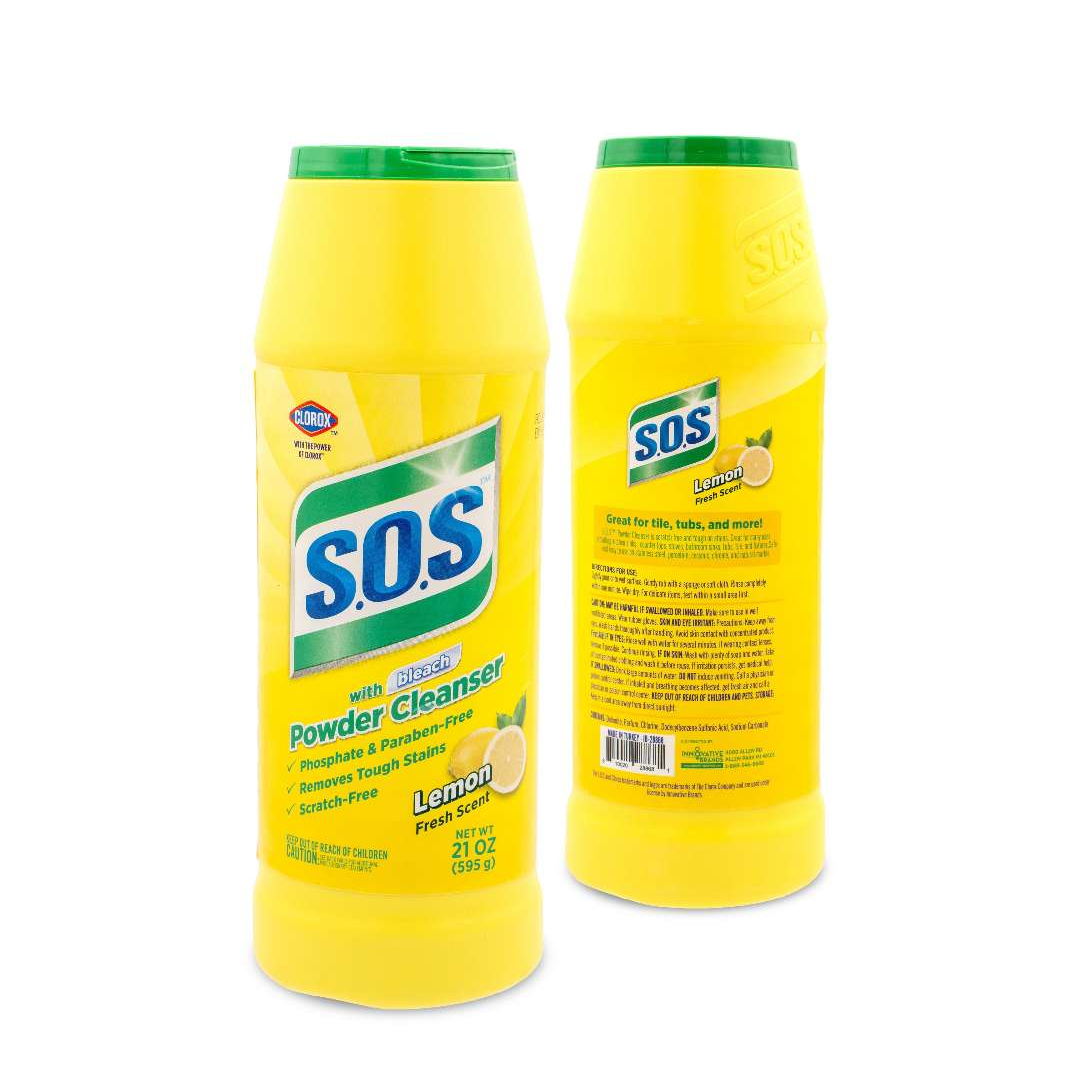 SOS POWDER CLEANER WITH BLEACH 12/21 OZ LEMON