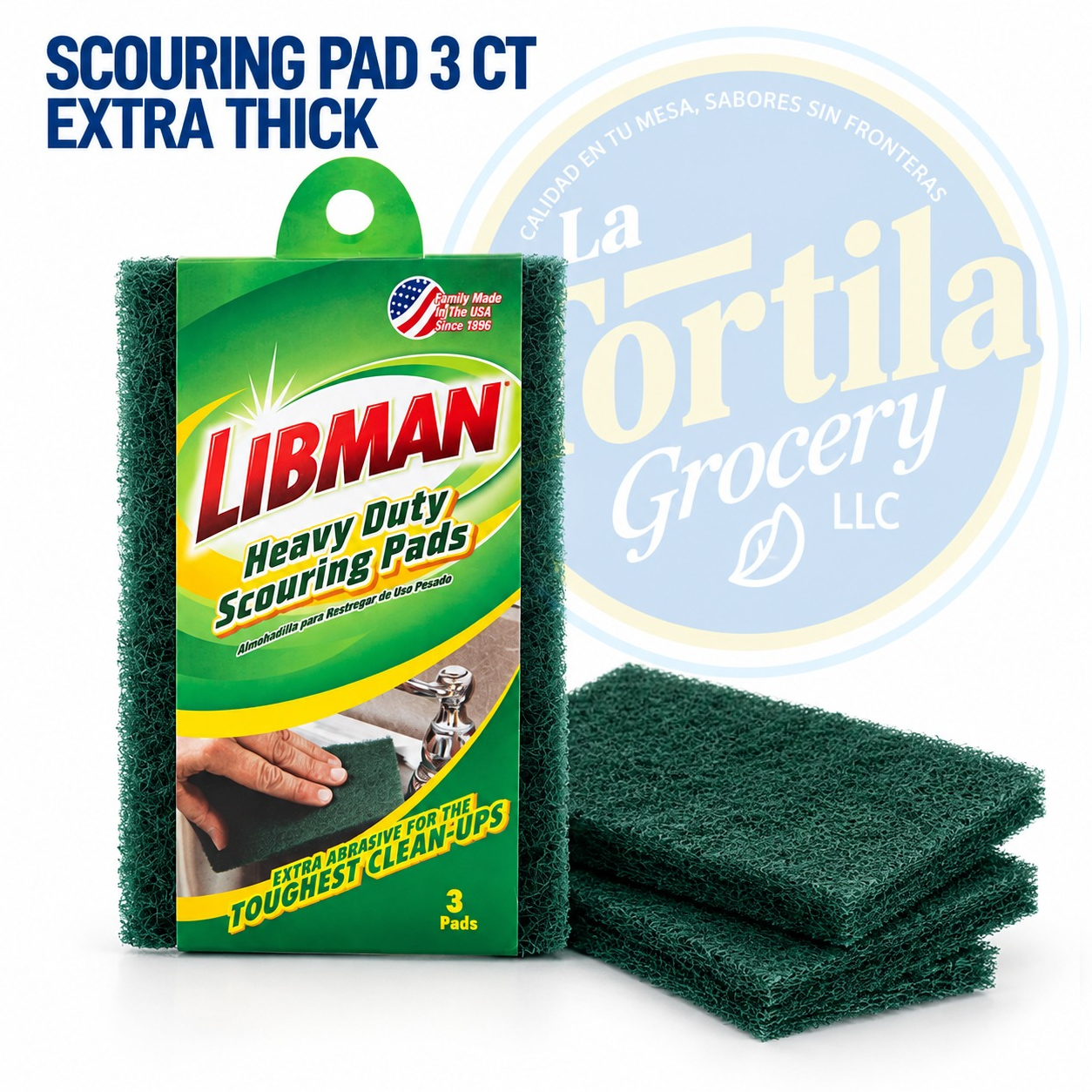 SCOURING PAD 3 CT EXTRA THICK