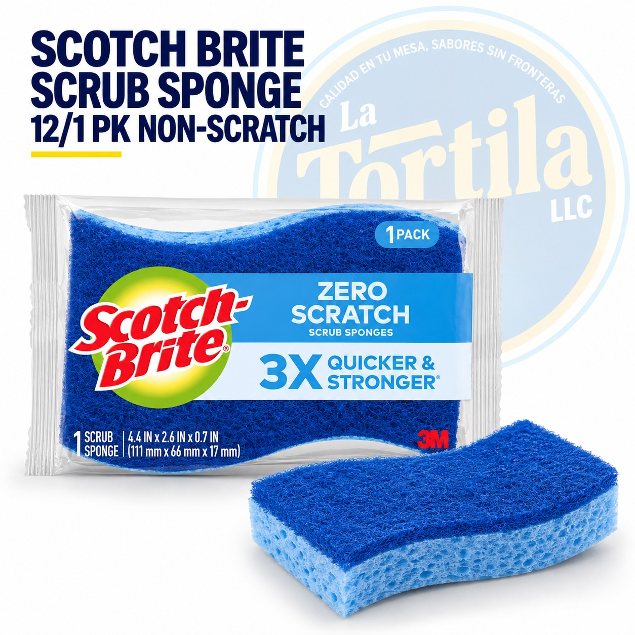 SCOTCH BRITE SCRUB SPONGE 12/1 PK NON-SCRATCH