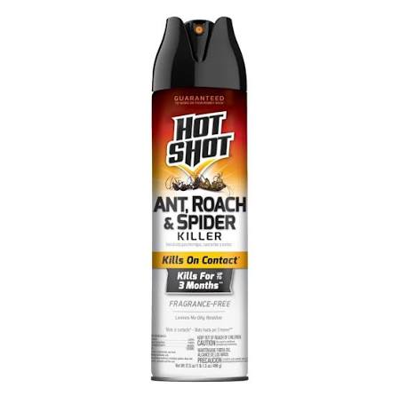 HOT SHOT KILLER  ant,roach & spider SPRAY  FRESH FLORAL  2/17.5 OZ (UND)