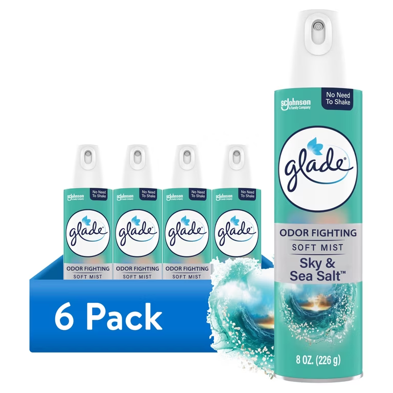 GLADE AIR FRESHENER SPRAY  SKY SEA SALT 6/8 OZ