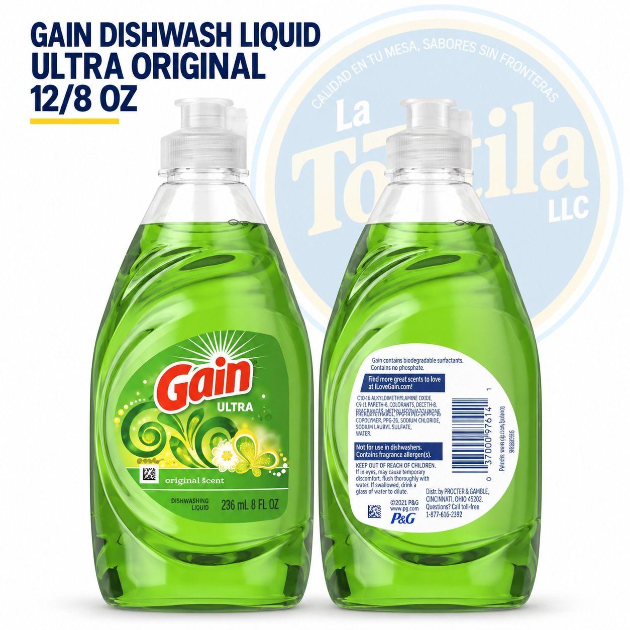 GAIN DISHWASH LIQUID LIQUID ULTRA ORIGINAL  12/8 OZ