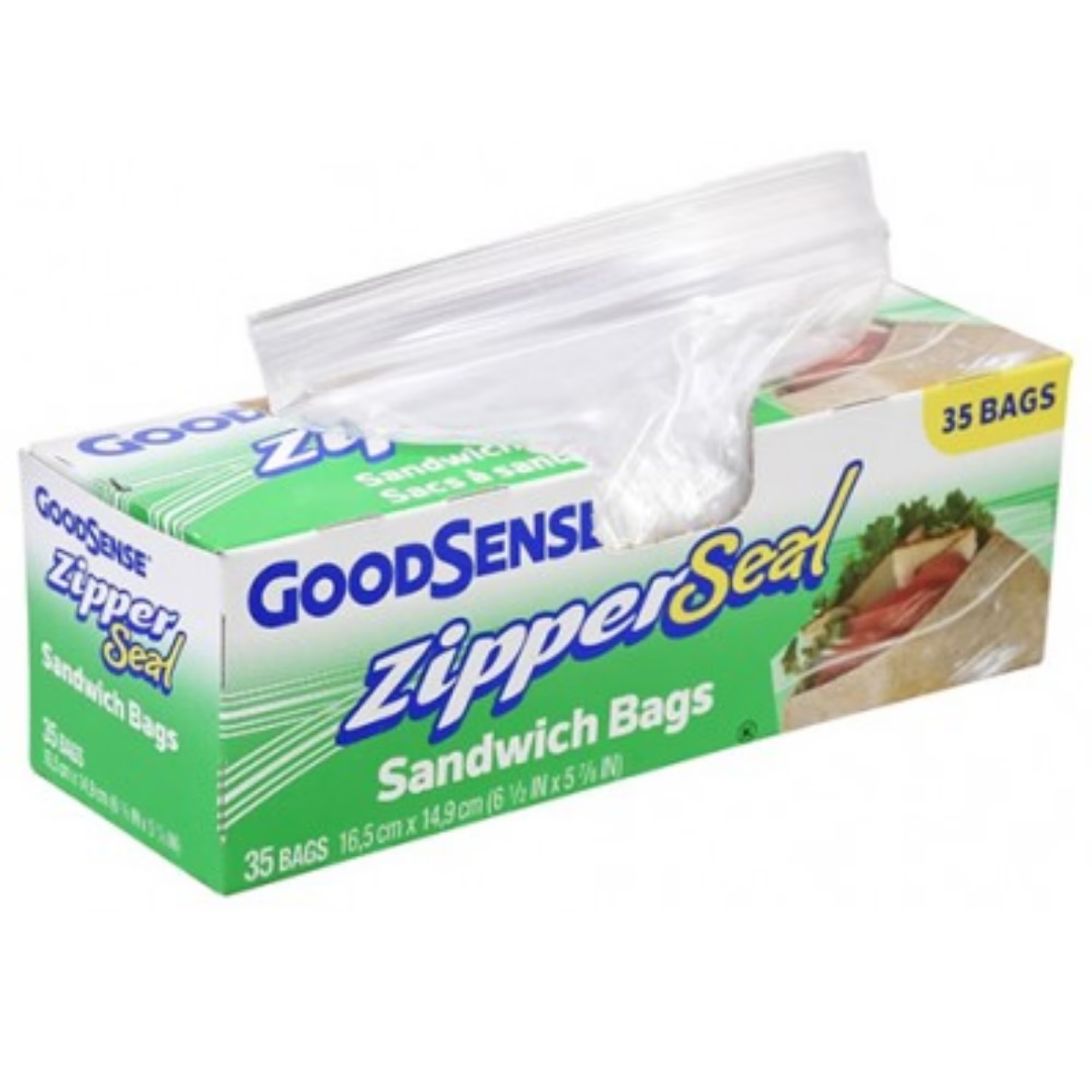 GOODSENSE SANDWICH ZIPPER BAG 6.5 X 7.8 IN 48/35CT