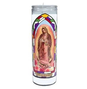 CANDLE VEL―MEX VIRGEN GUADALUPE APARICIONES WHITE 12/1 CT