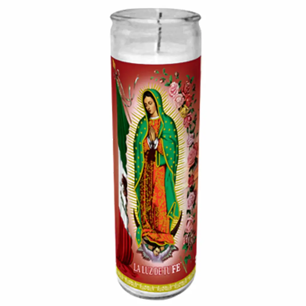 CANDLE VEL―MEX  VIRGEN DE GUADALUPE WHITE12/1 CT