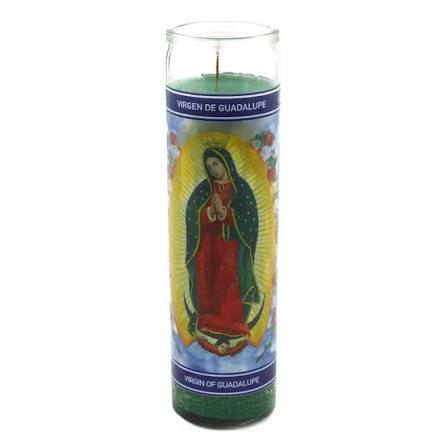 CANDLE VEL-MEX VIRGEN DE GUADALUPE VERDE (MICH) 1/12 CT