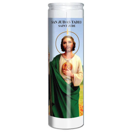 CANDLE VEL-MEX  SAN JUDAS TADEO WHITE (MICH) 1/12
