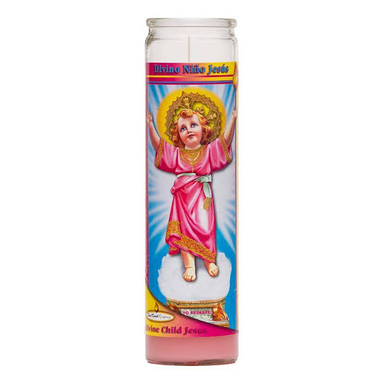 CANDLE VEL-MEX  DIVINO NINO JESUS WHITE (MICH) 1/12 CT