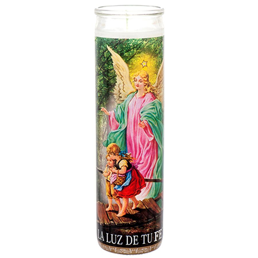 CANDLE VEL-MEX  ANGEL DE LA GUARDA WHITE (MICH) 1/12 CT