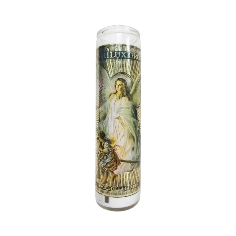 CANDLE VEL-MEX CILINDRO SANTO ANGEL DE LA GUARDA WHITE 12 CT