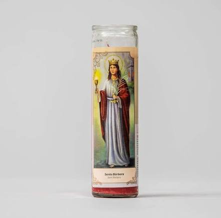 CANDLE VEL-MEX  CILINDRO SANTA BARBARA WHITE 12 CT