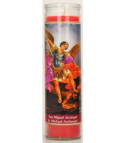 CANDLE VEL-MEX SAN MIGUEL ARCANGEL ROJO 12 CT