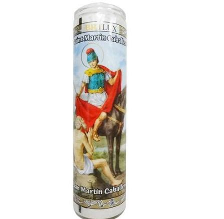 CANDLE VEL-MEX CILINDRO  SAN MARTIN WHITE 12 CT