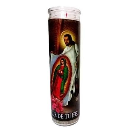 CANDLE VEL-MEX CILINDRO SAN JUAN DIEGO WHITE 12 CT