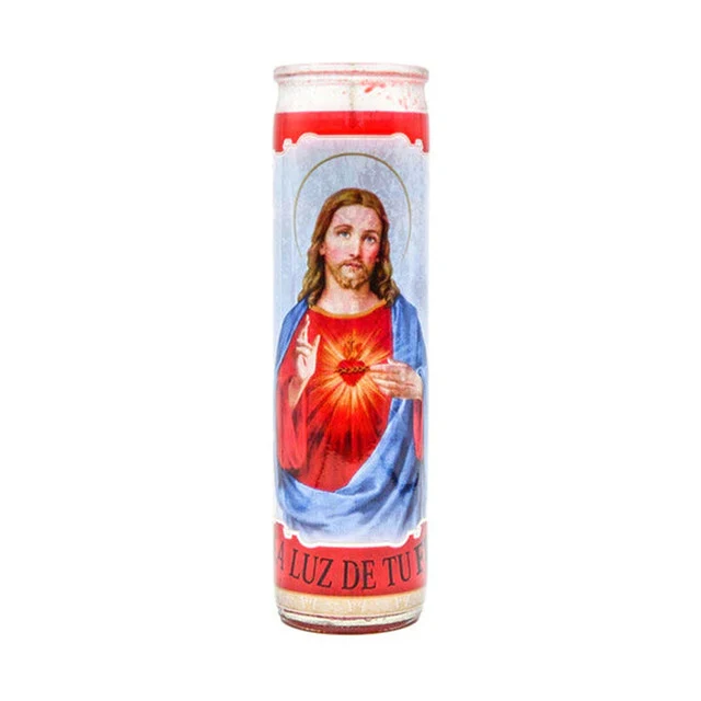 CANDLE VEL-MEX  SAGRADO CORAZON ROJO 12 CT