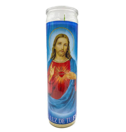 CANDLE VEL-MEX T SAGRADO CORAZON DE JESUS WHITE12 CT