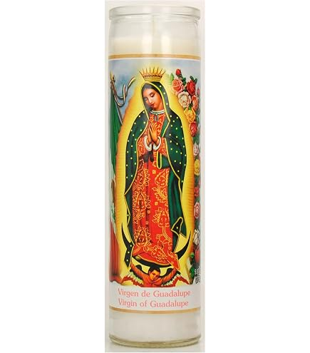 CANDLE VEL-MEX  GUADALUPE WHITE 12 CT