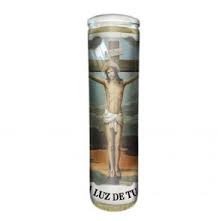 CANDLE VEL-MEX CILINDRO  CRISTO MILAGROSO WHITE 12 CT