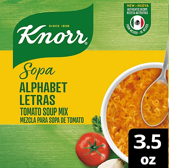 KNORR PASTA SOUP LETTERS 12/3.53