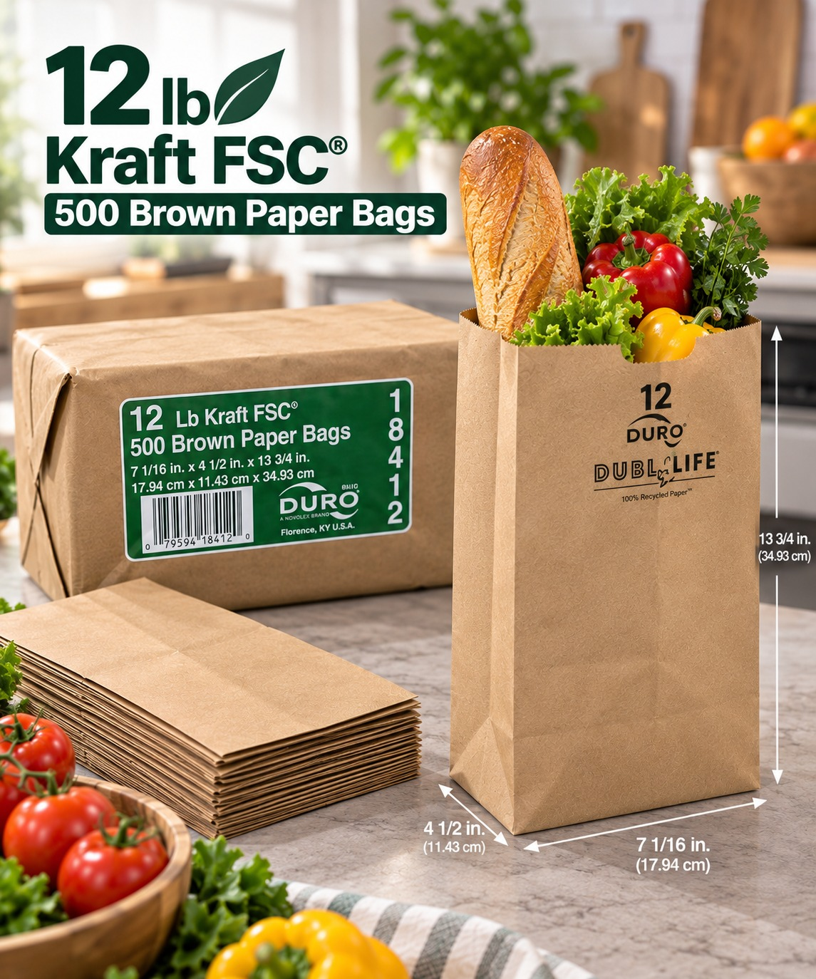 FS DURO PAPER  BAG BROWN 7 # 12