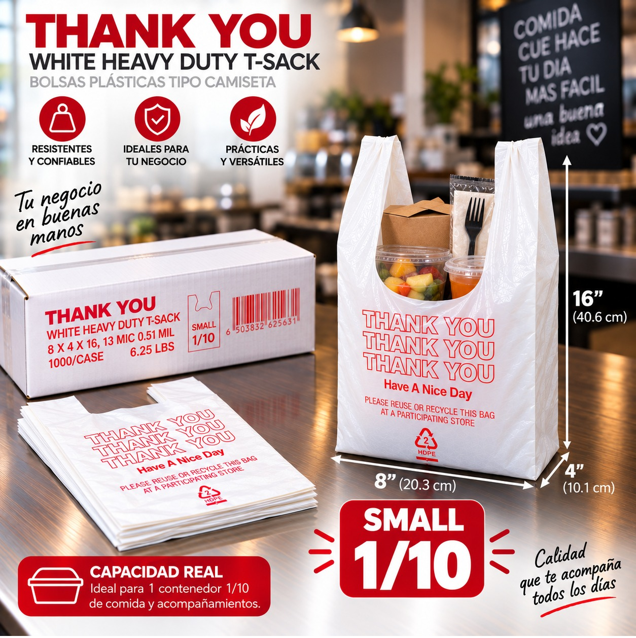 FS THANK YOU  WHITE BAGS 8* (1/10) SMALL