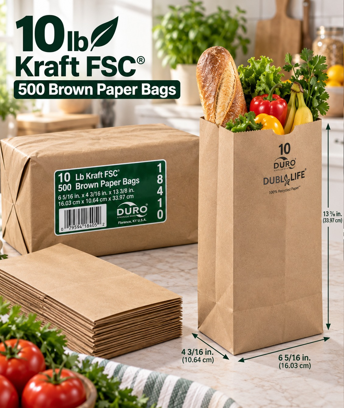 FS DURO PAPER BAG BROWN 6# 10