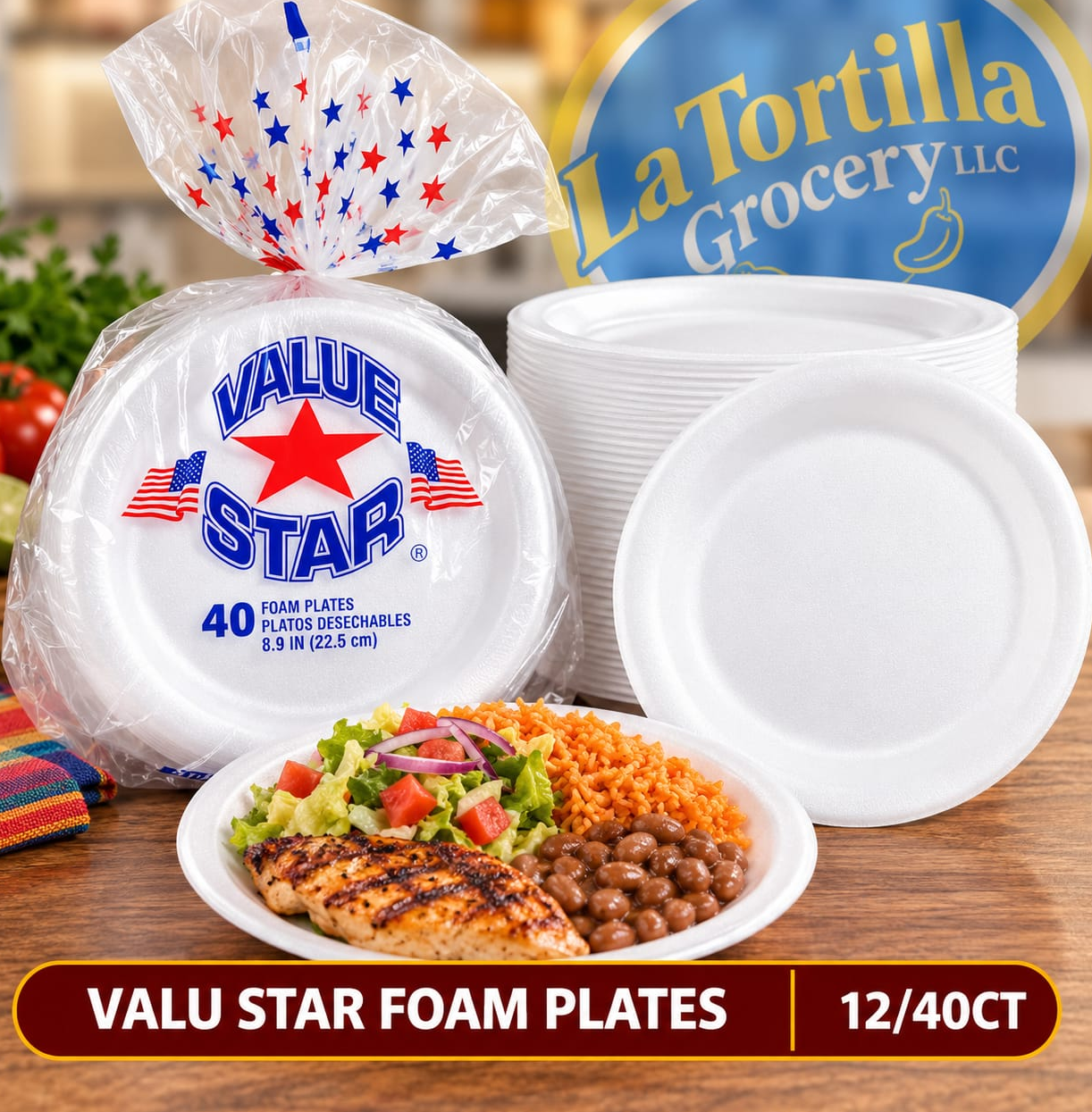 VALU STAR FOAM PLATES 12/40CT