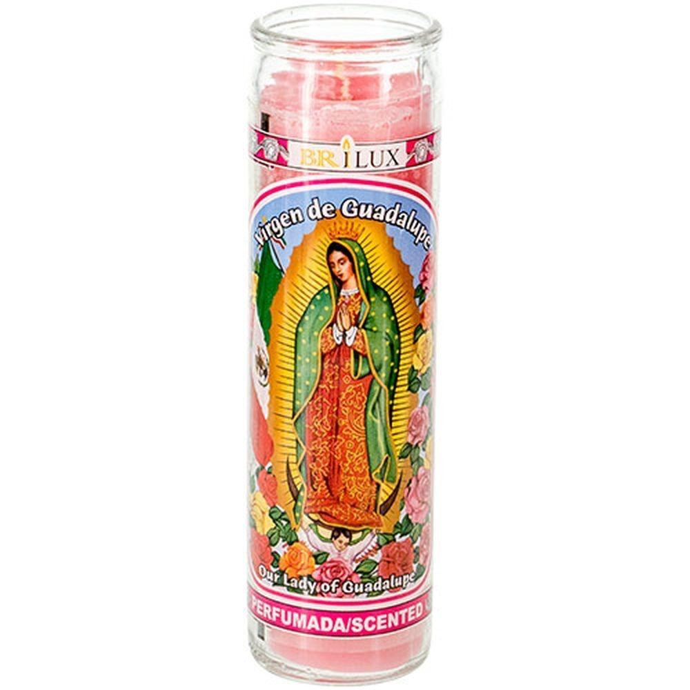 CANDLE BRILUX VIRGEN DE GUADALUPE  ROSA 12 CT