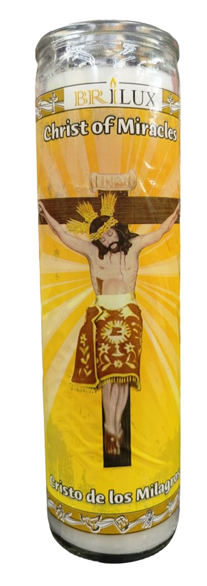 CANDLE BRILUX CRISTO MILAGROSO CILINDRO  12 CT