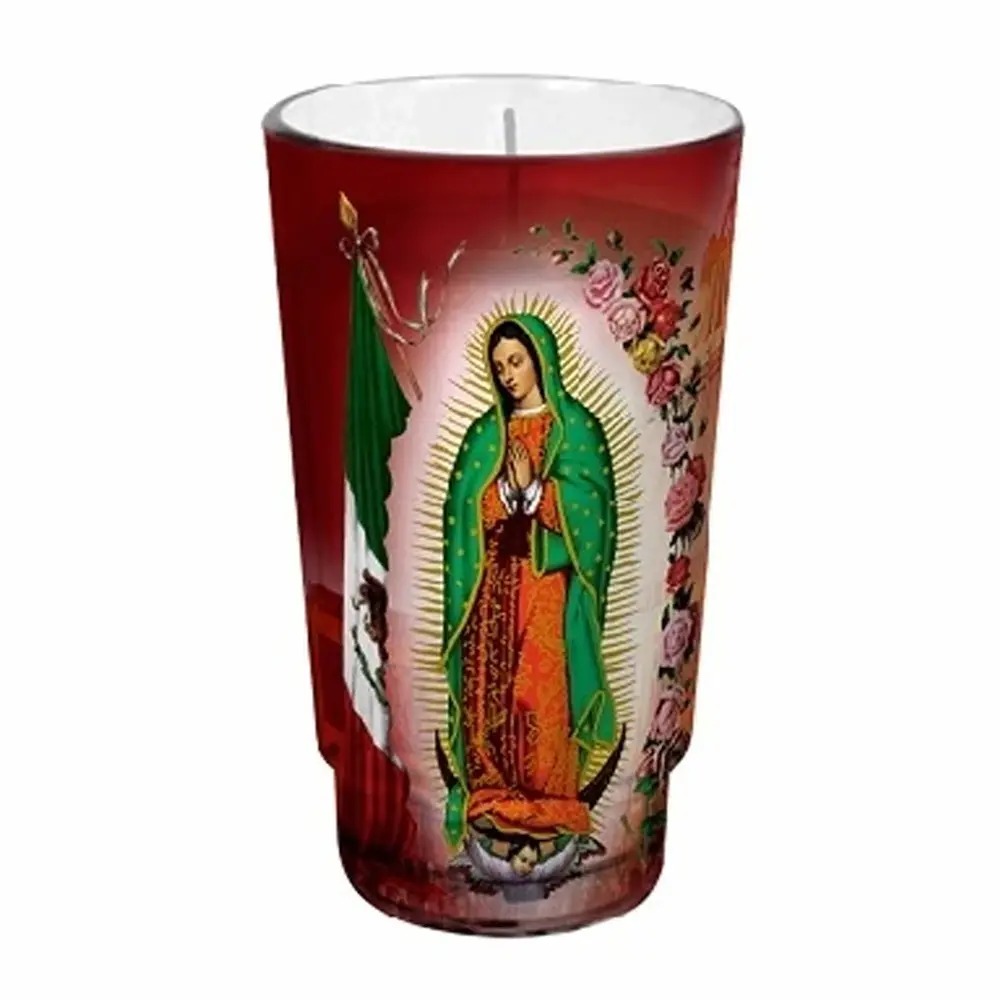 CANDLE CLASICA VIRGEN GUADALUPE CRISTAL 12CT