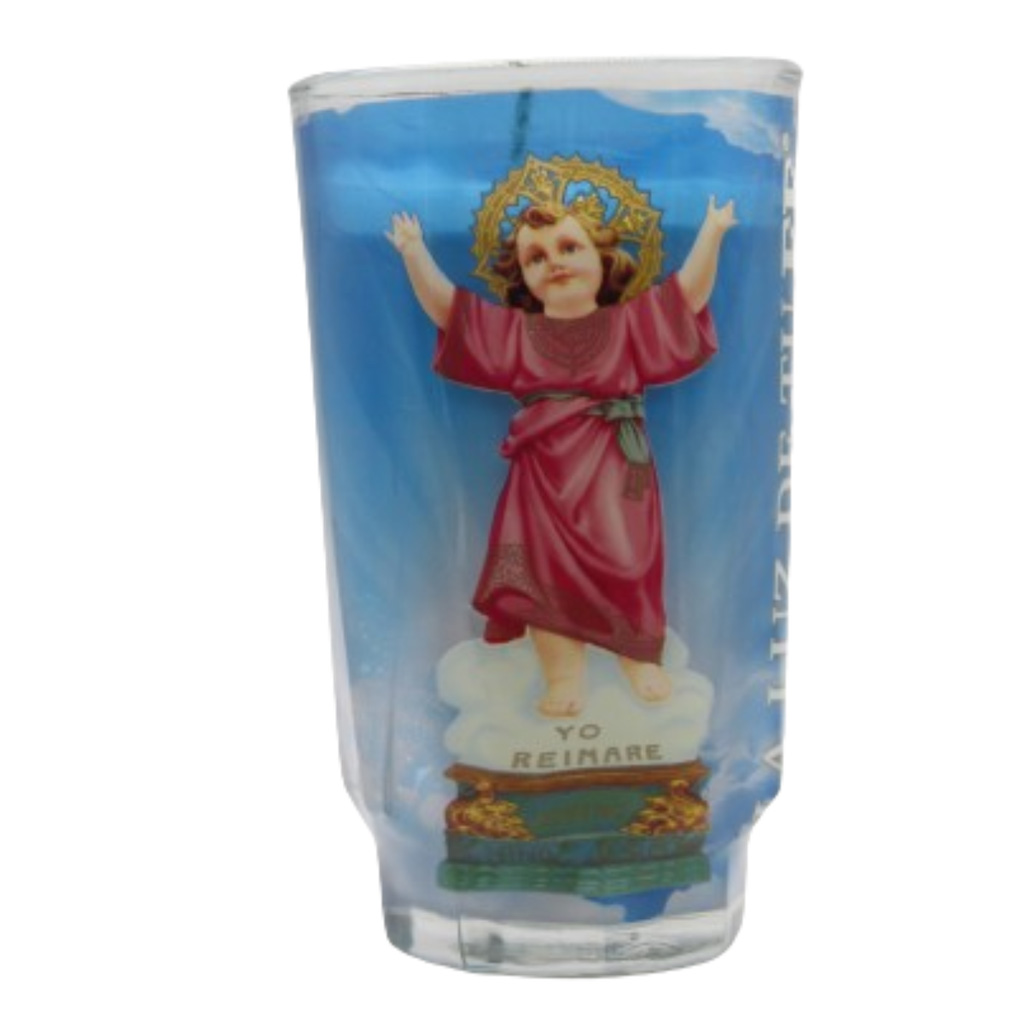 CANDLE CLASICA DIVINO NIÑO JESUS CRISTAL 12 CT