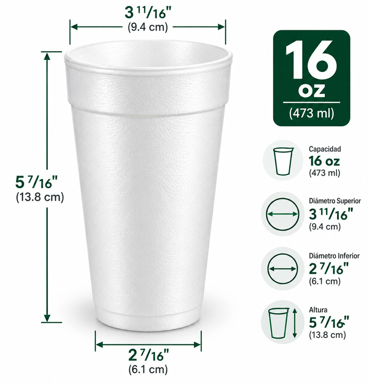 FS (16B16) 16 oz FOAM CUP