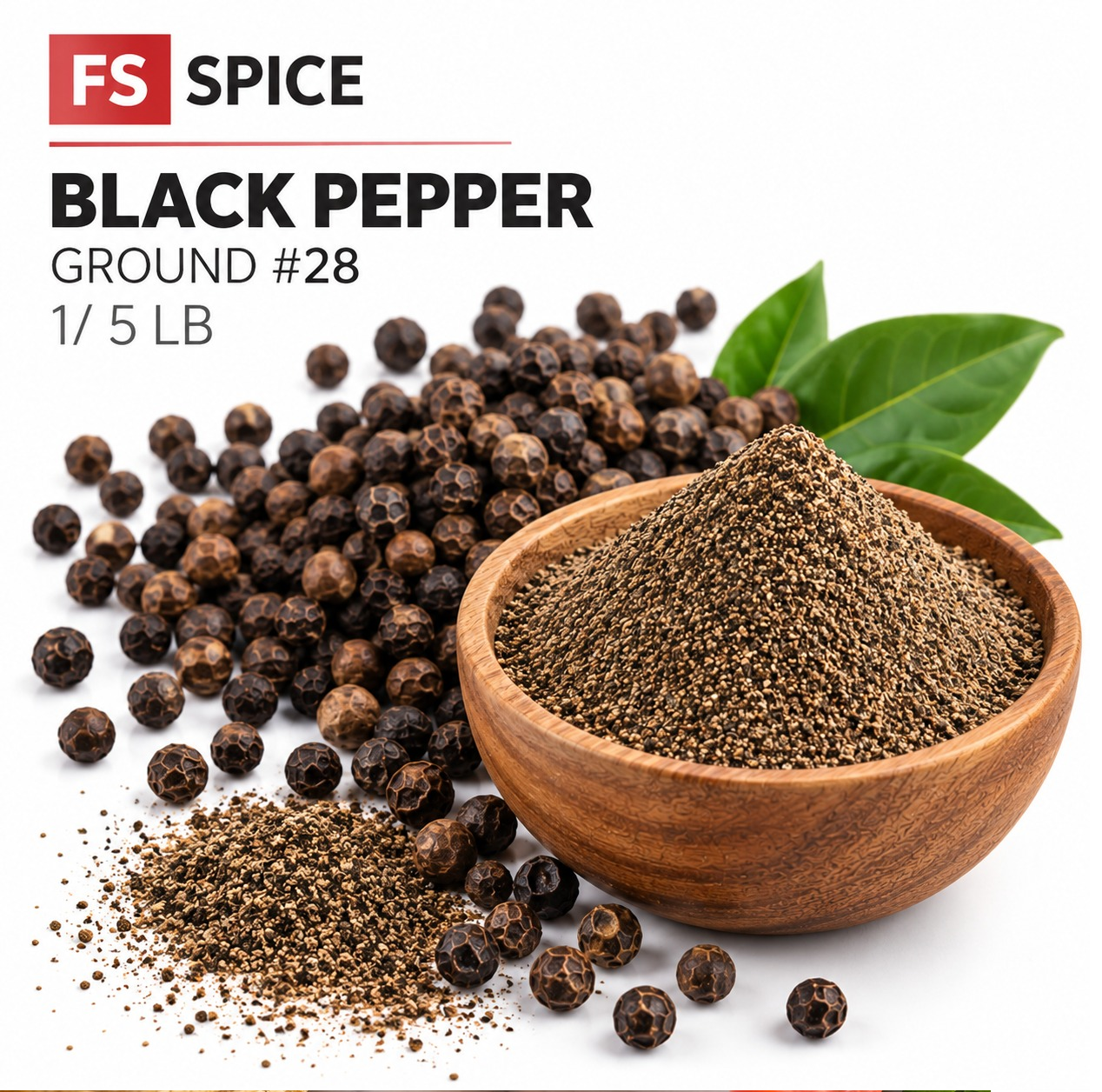 FS SPICE BLACK PEPPER  GROUND #28 1/ 5LB