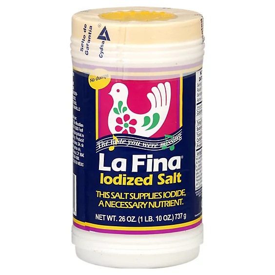 LA FINA IODIZED SALT 12/26 OZ