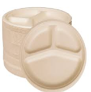 FS 10 ' ROUND PLATE 3 COMP SC BAGAS 4/125 CT