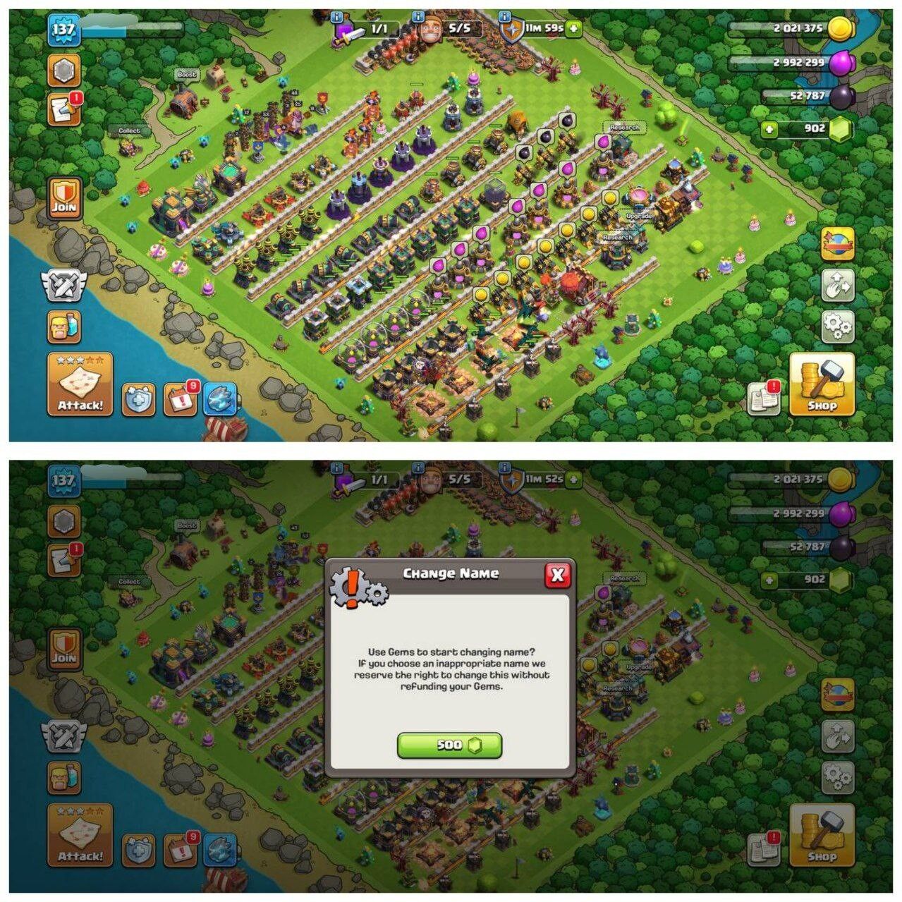 {70% DISCOUNT} TH14 RUSH ID⚡️10 EPIC EQUIPMENT⚡️XP-137⚡️HERO 48-53-42-25-12⚡️500 GEMS NAME CHANGE⚡️508 CWL MEDALS⚡️ MAGIC ITEMS⚡️OP LAB